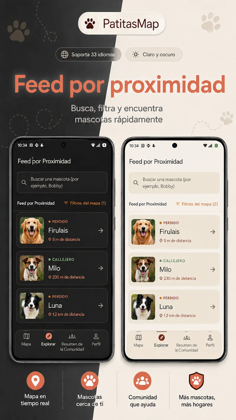 Dentro de la aplicación 2 · PatitasMap